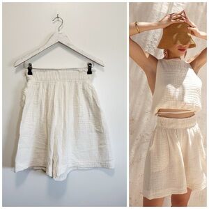 POKOLOCO IKIKIZ Design Crinkle Relaxed Shorts One Size Women’s Cream